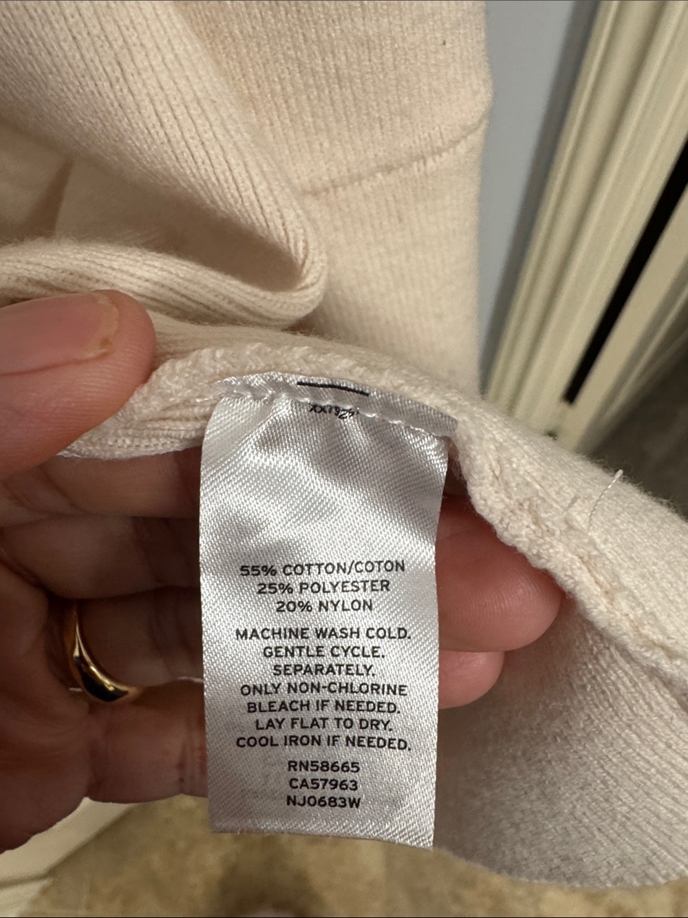 14th & Union Light Cream Open-Front Shawl Collar Cardigan Sweater - Picture 4 of 5